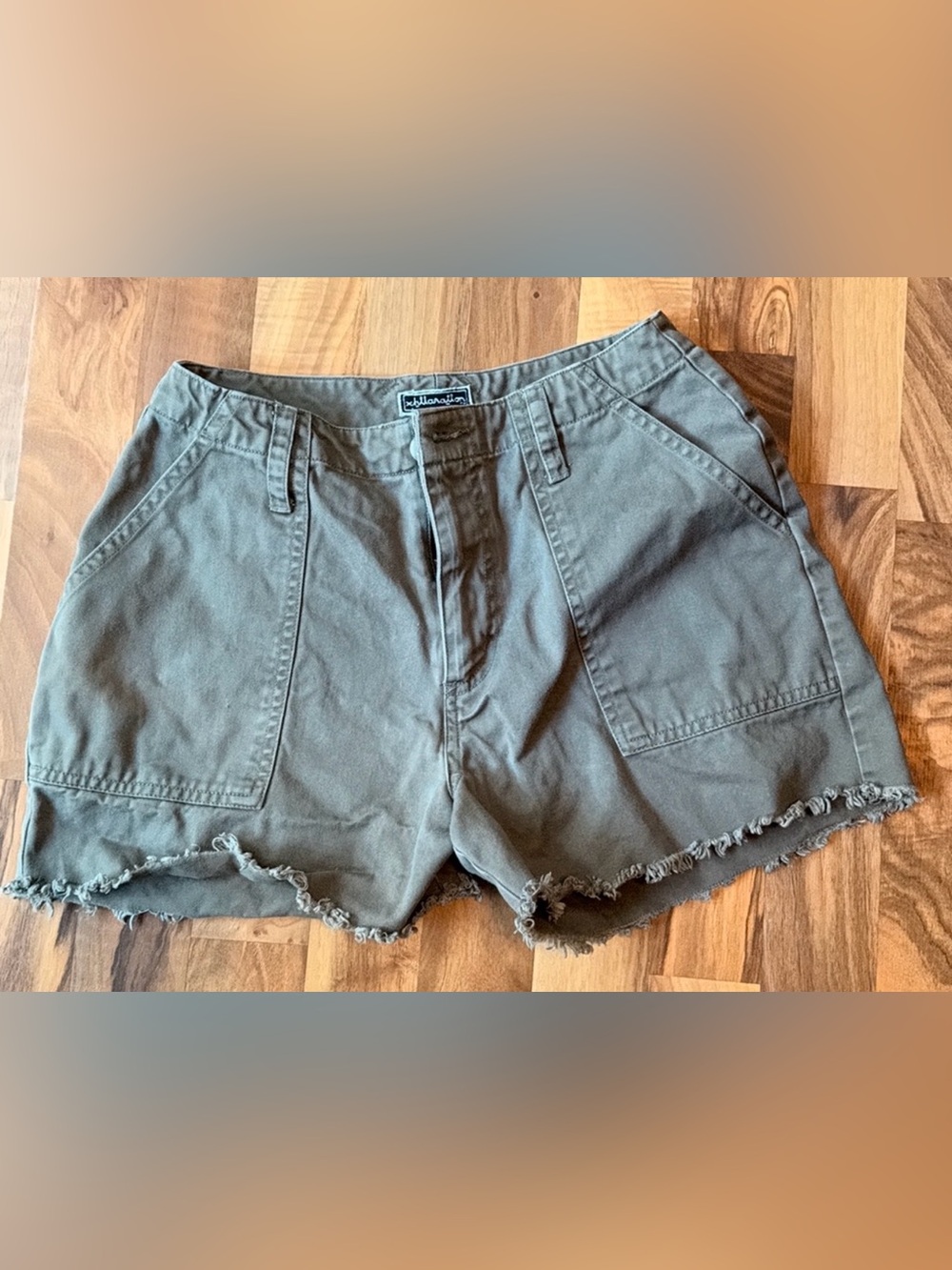 Xhilaration Olive Green Cargo Frayed-Hem Women's Shorts